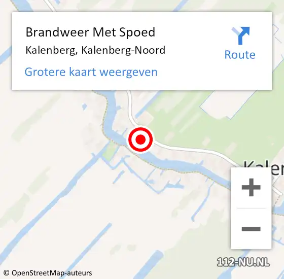 Locatie op kaart van de 112 melding: Brandweer Met Spoed Naar Kalenberg, Kalenberg-Noord op 5 juli 2023 15:18