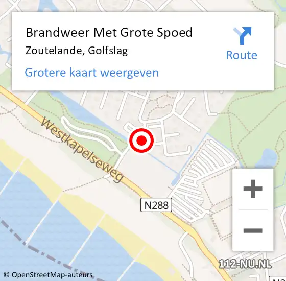 Locatie op kaart van de 112 melding: Brandweer Met Grote Spoed Naar Zoutelande, Golfslag op 5 juli 2023 15:26