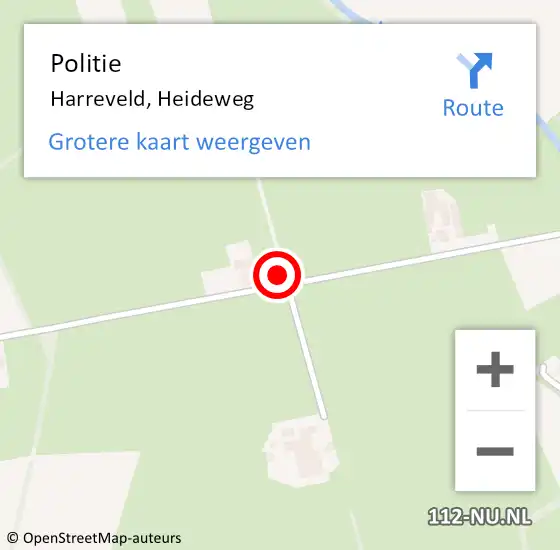 Locatie op kaart van de 112 melding: Politie Harreveld, Heideweg op 5 juli 2023 15:34