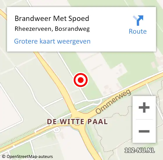 Locatie op kaart van de 112 melding: Brandweer Met Spoed Naar Rheezerveen, Bosrandweg op 5 juli 2023 16:22