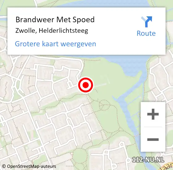 Locatie op kaart van de 112 melding: Brandweer Met Spoed Naar Zwolle, Helderlichtsteeg op 5 juli 2023 16:35