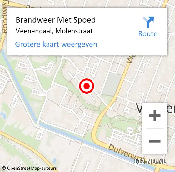 Locatie op kaart van de 112 melding: Brandweer Met Spoed Naar Veenendaal, Molenstraat op 5 juli 2023 16:37