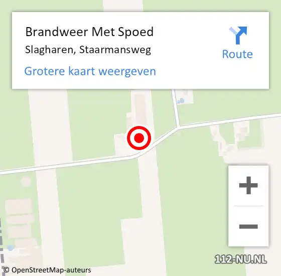 Locatie op kaart van de 112 melding: Brandweer Met Spoed Naar Slagharen, Staarmansweg op 5 juli 2023 16:43