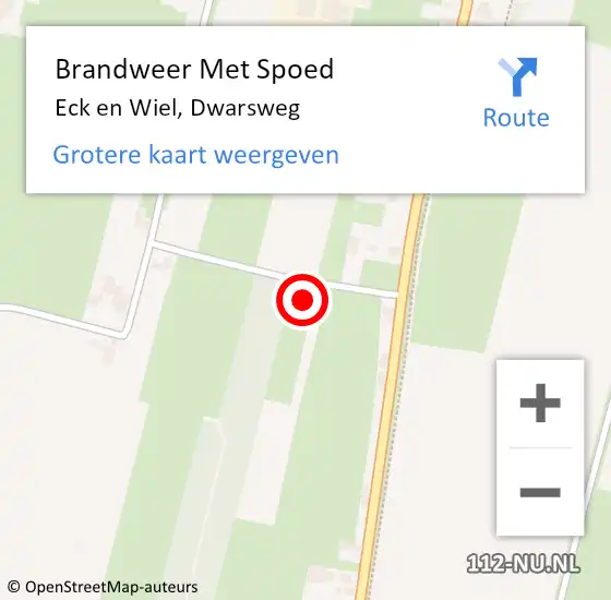 Locatie op kaart van de 112 melding: Brandweer Met Spoed Naar Eck en Wiel, Dwarsweg op 5 juli 2023 17:08