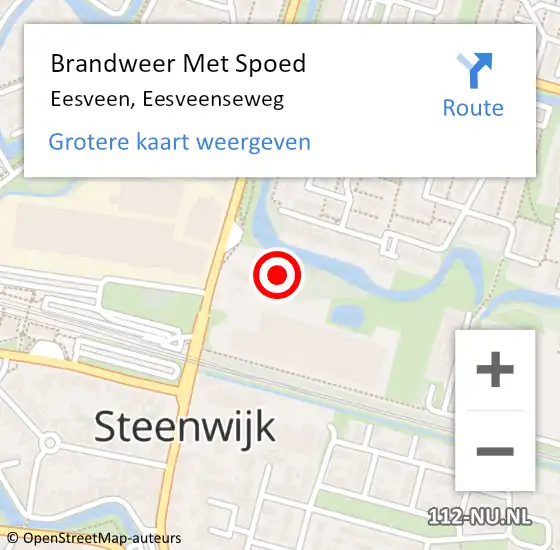 Locatie op kaart van de 112 melding: Brandweer Met Spoed Naar Eesveen, Eesveenseweg op 5 juli 2023 17:52