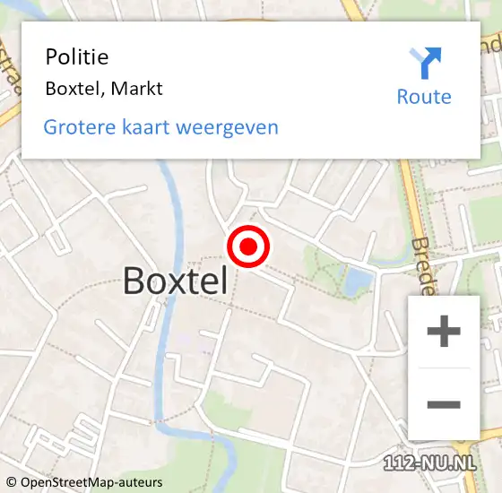 Locatie op kaart van de 112 melding: Politie Boxtel, Markt op 5 juli 2023 18:05