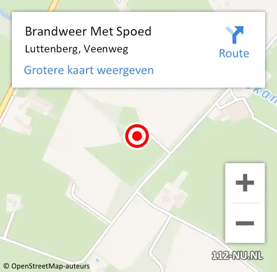 Locatie op kaart van de 112 melding: Brandweer Met Spoed Naar Luttenberg, Veenweg op 5 juli 2023 18:15