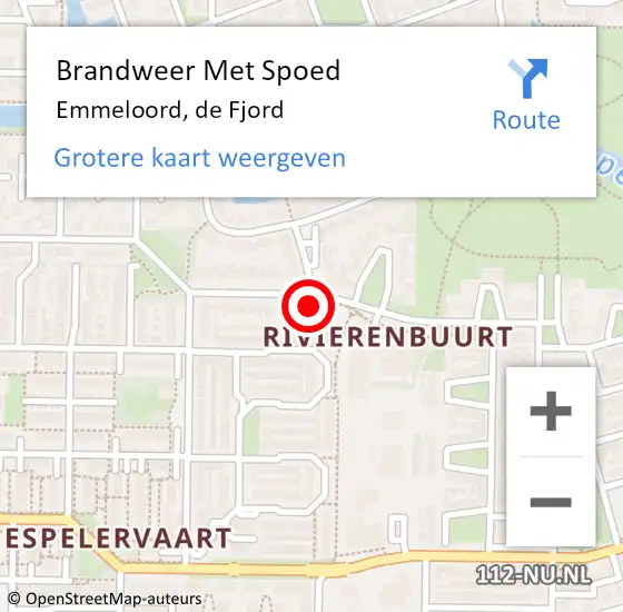 Locatie op kaart van de 112 melding: Brandweer Met Spoed Naar Emmeloord, de Fjord op 5 juli 2023 18:30