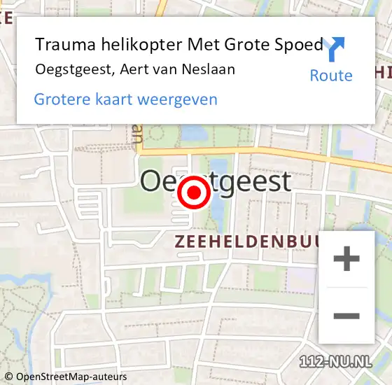 Locatie op kaart van de 112 melding: Trauma helikopter Met Grote Spoed Naar Oegstgeest, Aert van Neslaan op 5 juli 2023 18:42