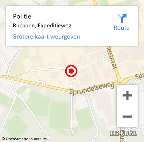 Locatie op kaart van de 112 melding: Politie Rucphen, Expeditieweg op 5 juli 2023 19:26