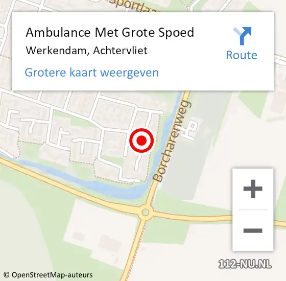 Locatie op kaart van de 112 melding: Ambulance Met Grote Spoed Naar Werkendam, Achtervliet op 5 juli 2023 19:55