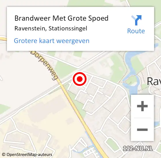 Locatie op kaart van de 112 melding: Brandweer Met Grote Spoed Naar Ravenstein, Stationssingel op 5 juli 2023 20:10
