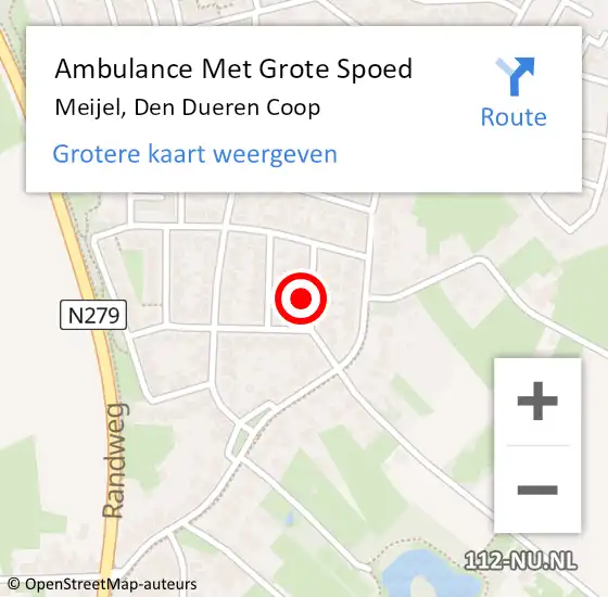 Locatie op kaart van de 112 melding: Ambulance Met Grote Spoed Naar Meijel, Den Dueren Coop op 31 augustus 2014 16:07