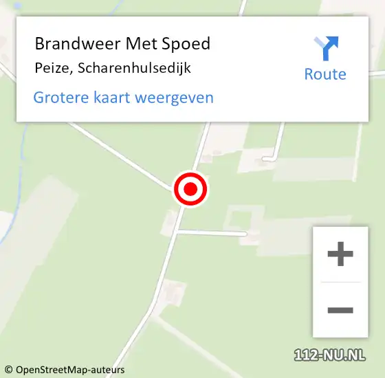 Locatie op kaart van de 112 melding: Brandweer Met Spoed Naar Peize, Scharenhulsedijk op 5 juli 2023 20:17