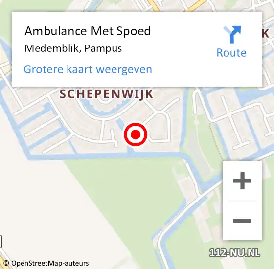 Locatie op kaart van de 112 melding: Ambulance Met Spoed Naar Medemblik, Pampus op 5 juli 2023 20:52