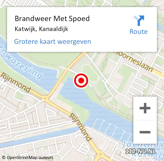 Locatie op kaart van de 112 melding: Brandweer Met Spoed Naar Katwijk, Kanaaldijk op 5 juli 2023 21:30