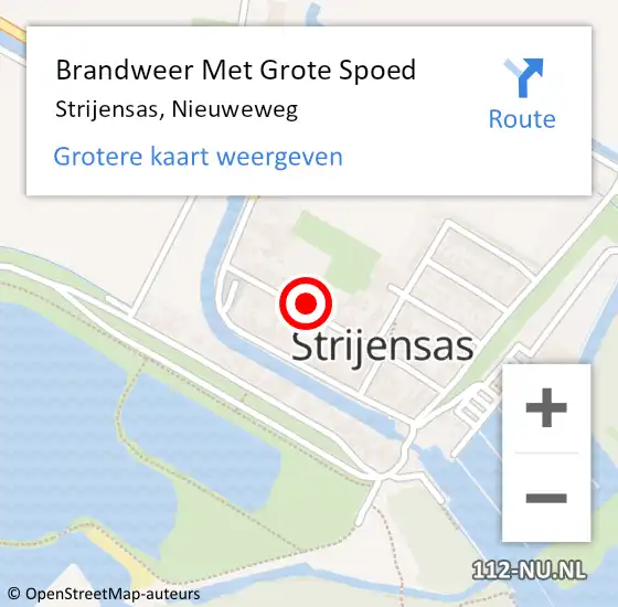 Locatie op kaart van de 112 melding: Brandweer Met Grote Spoed Naar Strijensas, Nieuweweg op 31 augustus 2014 16:14