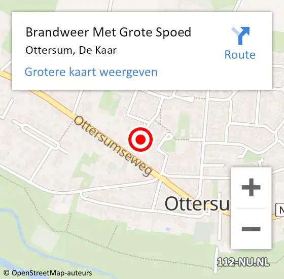 Locatie op kaart van de 112 melding: Brandweer Met Grote Spoed Naar Ottersum, De Kaar op 5 juli 2023 22:31