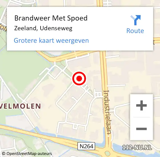 Locatie op kaart van de 112 melding: Brandweer Met Spoed Naar Zeeland, Udenseweg op 5 juli 2023 22:45