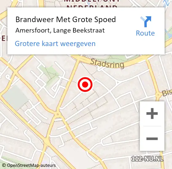 Locatie op kaart van de 112 melding: Brandweer Met Grote Spoed Naar Amersfoort, Lange Beekstraat op 6 juli 2023 03:40