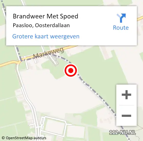 Locatie op kaart van de 112 melding: Brandweer Met Spoed Naar Paasloo, Oosterdallaan op 6 juli 2023 03:59