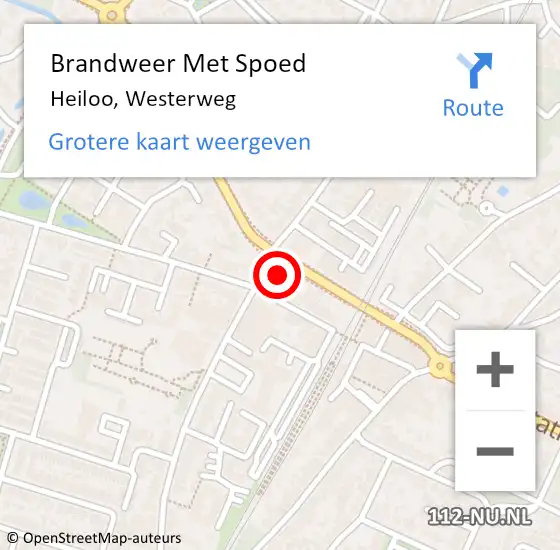Locatie op kaart van de 112 melding: Brandweer Met Spoed Naar Heiloo, Westerweg op 6 juli 2023 08:43