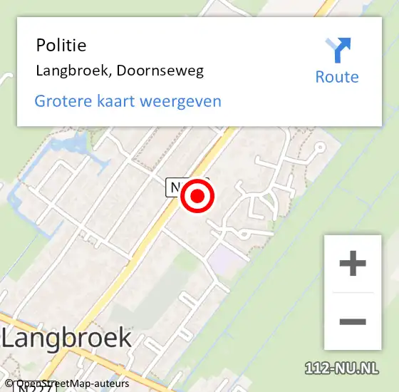 Locatie op kaart van de 112 melding: Politie Langbroek, Doornseweg op 6 juli 2023 08:55