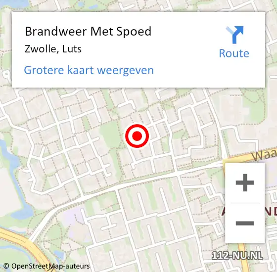 Locatie op kaart van de 112 melding: Brandweer Met Spoed Naar Zwolle, Luts op 6 juli 2023 09:13