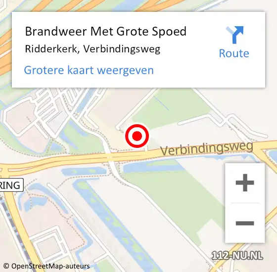 Locatie op kaart van de 112 melding: Brandweer Met Grote Spoed Naar Ridderkerk, Verbindingsweg op 6 juli 2023 10:06