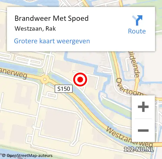 Locatie op kaart van de 112 melding: Brandweer Met Spoed Naar Westzaan, Rak op 6 juli 2023 11:01