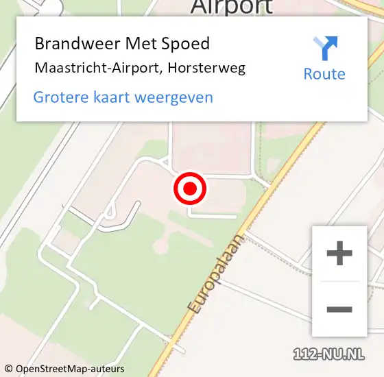 Locatie op kaart van de 112 melding: Brandweer Met Spoed Naar Maastricht-Airport, Horsterweg op 6 juli 2023 11:49