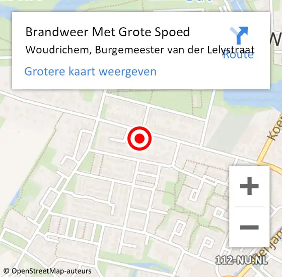 Locatie op kaart van de 112 melding: Brandweer Met Grote Spoed Naar Woudrichem, Burgemeester van der Lelystraat op 6 juli 2023 12:19