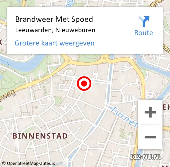 Locatie op kaart van de 112 melding: Brandweer Met Spoed Naar Leeuwarden, Nieuweburen op 6 juli 2023 12:27