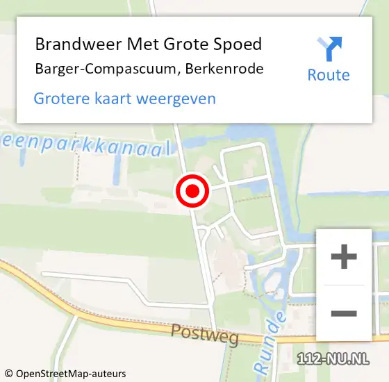 Locatie op kaart van de 112 melding: Brandweer Met Grote Spoed Naar Barger-Compascuum, Berkenrode op 6 juli 2023 12:40