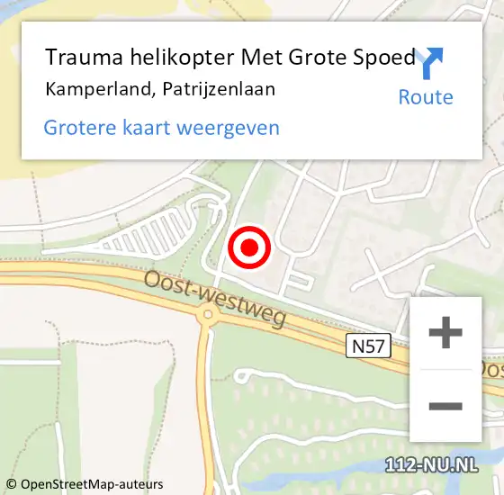 Locatie op kaart van de 112 melding: Trauma helikopter Met Grote Spoed Naar Kamperland, Patrijzenlaan op 6 juli 2023 13:42