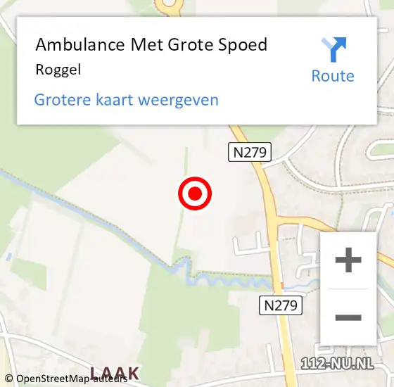 Locatie op kaart van de 112 melding: Ambulance Met Grote Spoed Naar Roggel op 6 juli 2023 13:52