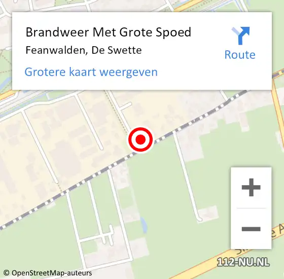 Locatie op kaart van de 112 melding: Brandweer Met Grote Spoed Naar Feanwalden, De Swette op 31 augustus 2014 17:47