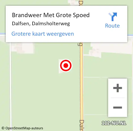 Locatie op kaart van de 112 melding: Brandweer Met Grote Spoed Naar Dalfsen, Dalmsholterweg op 6 juli 2023 14:16