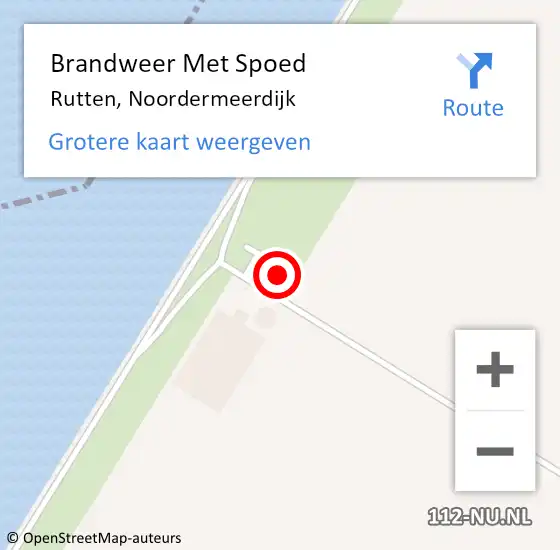 Locatie op kaart van de 112 melding: Brandweer Met Spoed Naar Rutten, Noordermeerdijk op 6 juli 2023 14:42