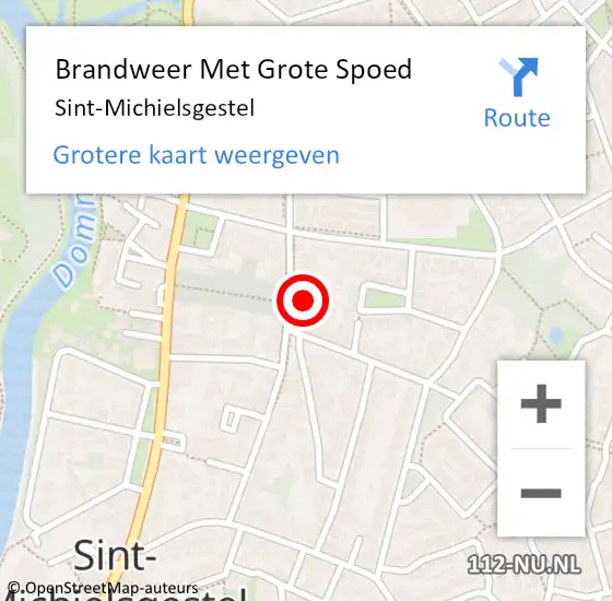 Locatie op kaart van de 112 melding: Brandweer Met Grote Spoed Naar Sint-Michielsgestel op 6 juli 2023 15:02