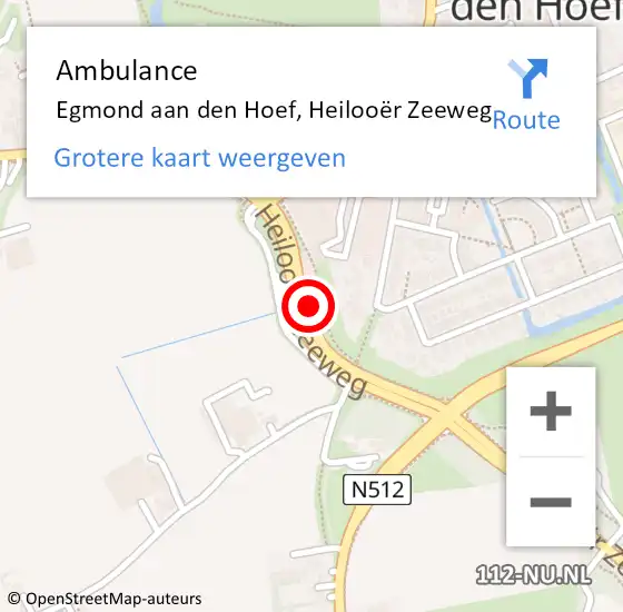 Locatie op kaart van de 112 melding: Ambulance Egmond aan den Hoef, Heilooër Zeeweg op 6 juli 2023 15:06