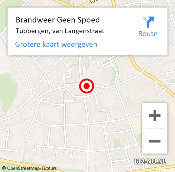 Locatie op kaart van de 112 melding: Brandweer Geen Spoed Naar Tubbergen, van Langenstraat op 6 juli 2023 15:28