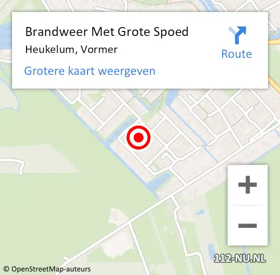 Locatie op kaart van de 112 melding: Brandweer Met Grote Spoed Naar Heukelum, Vormer op 6 juli 2023 15:44