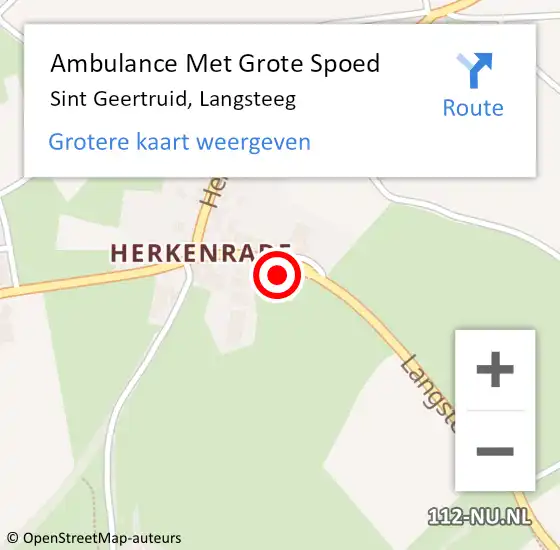 Locatie op kaart van de 112 melding: Ambulance Met Grote Spoed Naar Sint Geertruid, Langsteeg op 31 augustus 2014 18:15