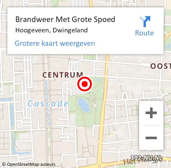 Locatie op kaart van de 112 melding: Brandweer Met Grote Spoed Naar Hoogeveen, Dwingeland op 6 juli 2023 17:13