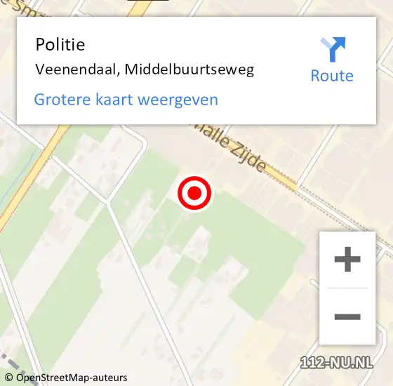 Locatie op kaart van de 112 melding: Politie Veenendaal, Middelbuurtseweg op 6 juli 2023 17:35