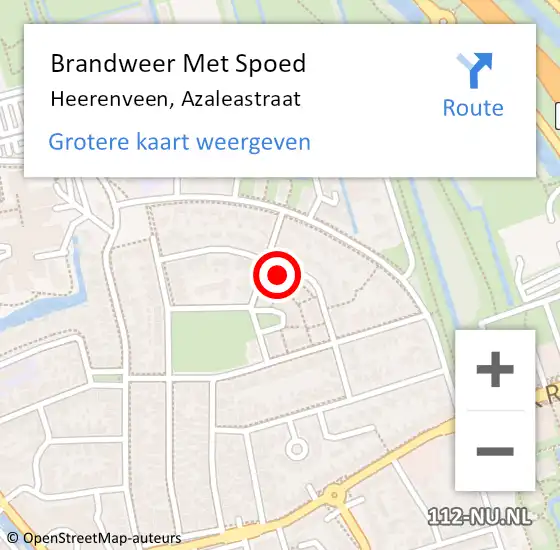 Locatie op kaart van de 112 melding: Brandweer Met Spoed Naar Heerenveen, Azaleastraat op 6 juli 2023 17:47