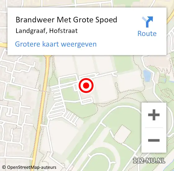 Locatie op kaart van de 112 melding: Brandweer Met Grote Spoed Naar Landgraaf, Hofstraat op 6 juli 2023 19:30