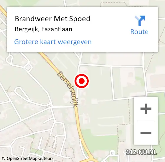 Locatie op kaart van de 112 melding: Brandweer Met Spoed Naar Bergeijk, Fazantlaan op 6 juli 2023 19:38