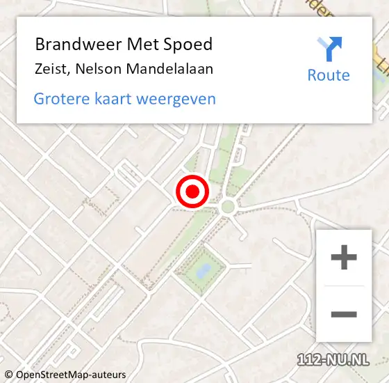 Locatie op kaart van de 112 melding: Brandweer Met Spoed Naar Zeist, Nelson Mandelalaan op 6 juli 2023 20:05